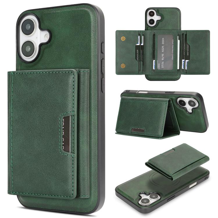 Custodia per telefono in pelle Kalebol con chiusura magnetica MagSafe a tre ante., For iPhone 17 Pro Max, For iPhone 17 Pro, For iPhone 17, For iPhone 17 Air