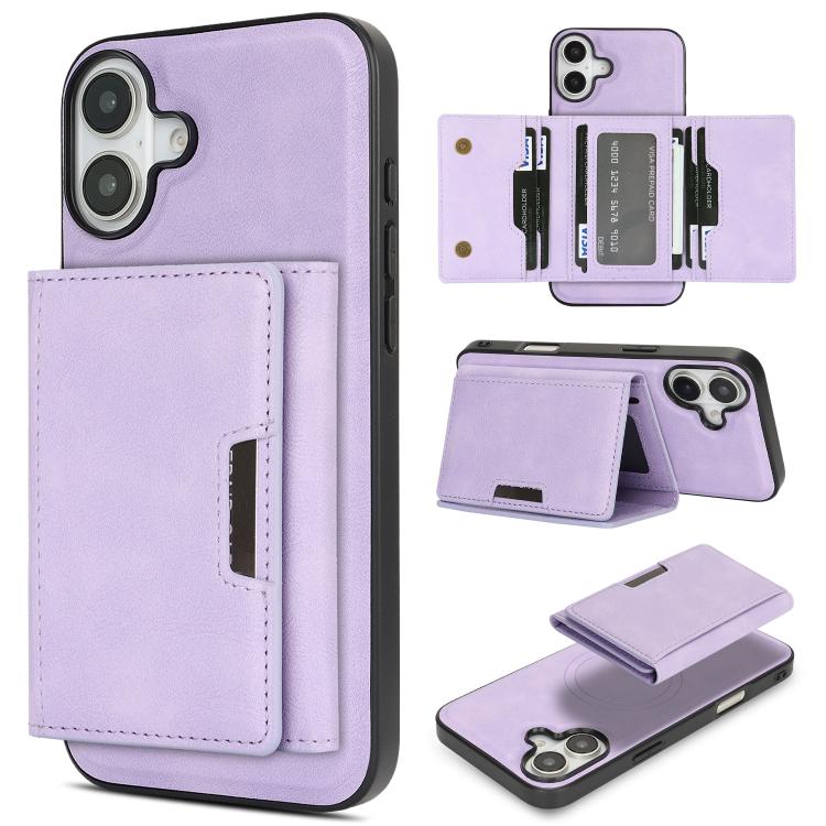 Custodia per telefono in pelle Kalebol con chiusura magnetica MagSafe a tre ante., For iPhone 17 Pro Max, For iPhone 17 Pro, For iPhone 17, For iPhone 17 Air