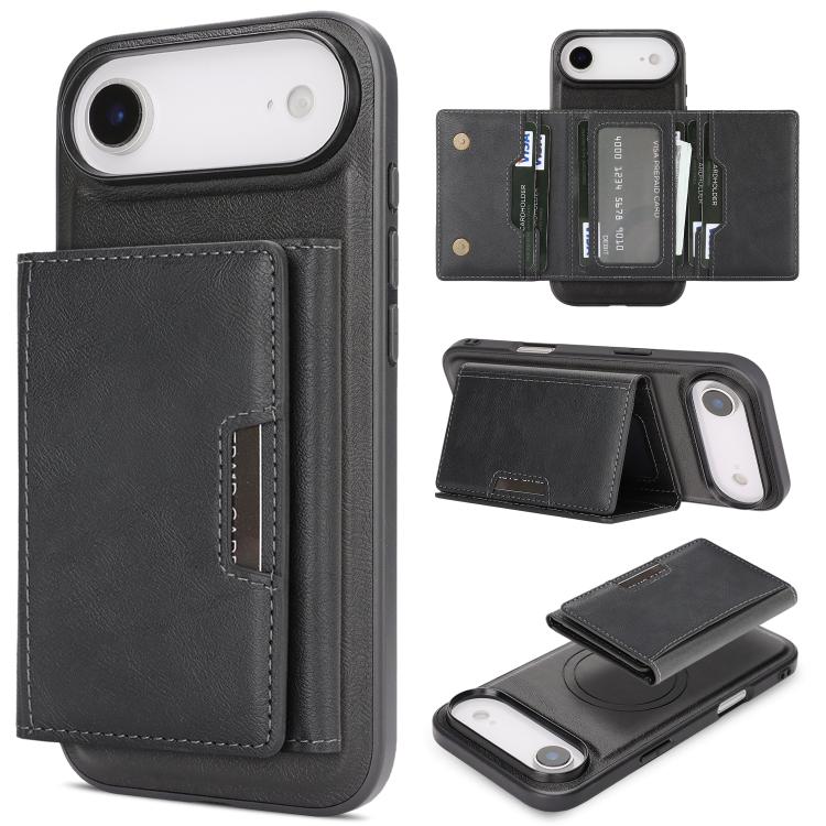 Custodia per telefono in pelle Kalebol con chiusura magnetica MagSafe a tre ante., For iPhone 17 Pro Max, For iPhone 17 Pro, For iPhone 17, For iPhone 17 Air