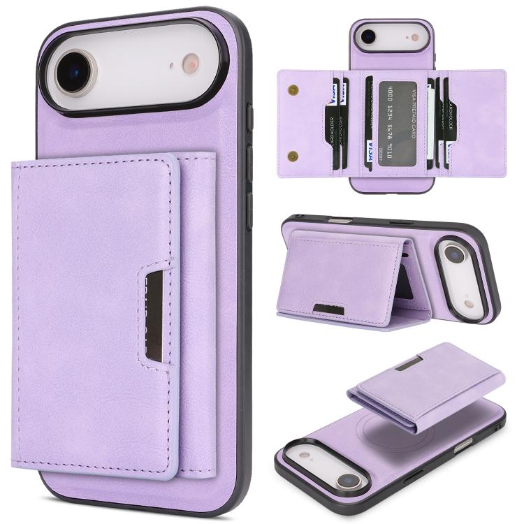 Custodia per telefono in pelle Kalebol con chiusura magnetica MagSafe a tre ante., For iPhone 17 Pro Max, For iPhone 17 Pro, For iPhone 17, For iPhone 17 Air
