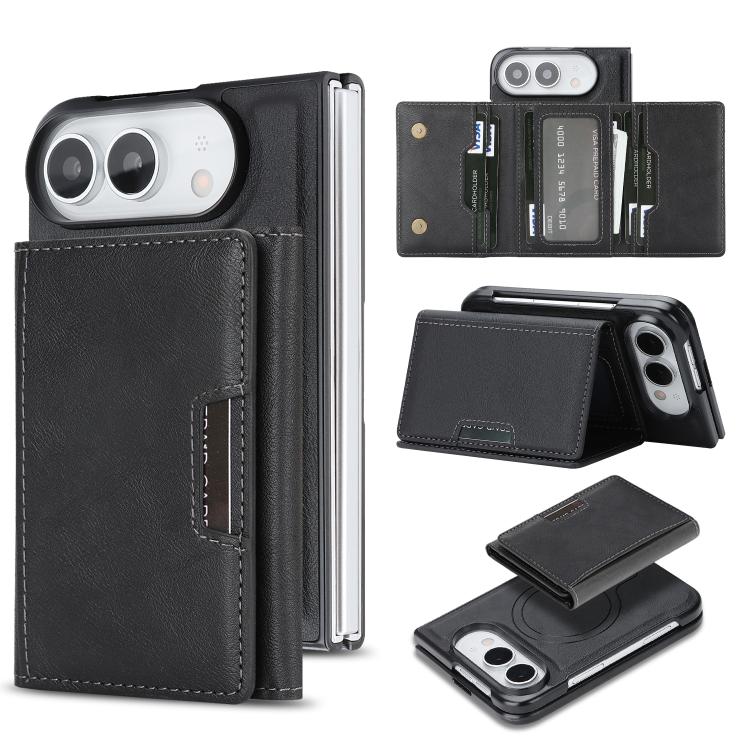 Custodia per telefono in pelle Kalebol con chiusura magnetica MagSafe a tre ante., For iPhone Fold, For iPhone 18 Pro, For iPhone 18 Pro Max, For iPhone 17e / 16e