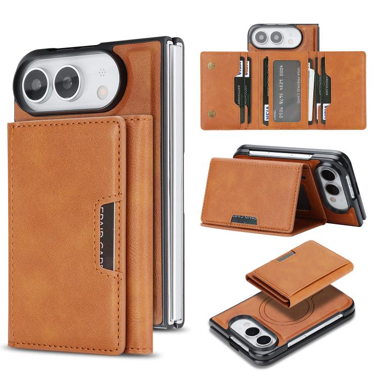 Custodia per telefono in pelle Kalebol con chiusura magnetica MagSafe a tre ante., For iPhone Fold, For iPhone 18 Pro, For iPhone 18 Pro Max, For iPhone 17e / 16e