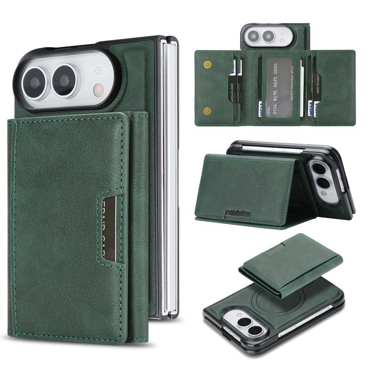 Custodia per telefono in pelle Kalebol con chiusura magnetica MagSafe a tre ante., For iPhone Fold, For iPhone 18 Pro, For iPhone 18 Pro Max, For iPhone 17e / 16e