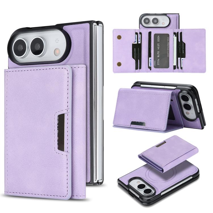 Custodia per telefono in pelle Kalebol con chiusura magnetica MagSafe a tre ante., For iPhone Fold, For iPhone 18 Pro, For iPhone 18 Pro Max, For iPhone 17e / 16e