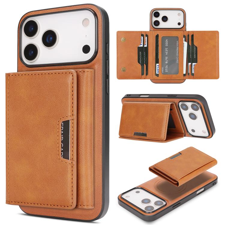 Custodia per telefono in pelle Kalebol con chiusura magnetica MagSafe a tre ante., For iPhone Fold, For iPhone 18 Pro, For iPhone 18 Pro Max, For iPhone 17e / 16e