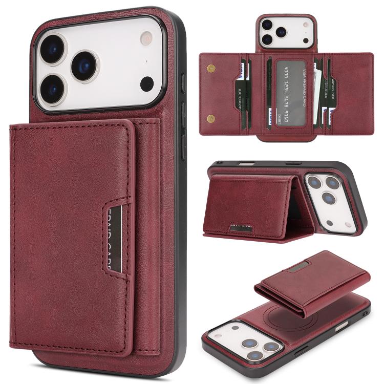 Custodia per telefono in pelle Kalebol con chiusura magnetica MagSafe a tre ante., For iPhone Fold, For iPhone 18 Pro, For iPhone 18 Pro Max, For iPhone 17e / 16e