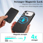 Custodia magnetica in pelle con porta carte per iPhone 17