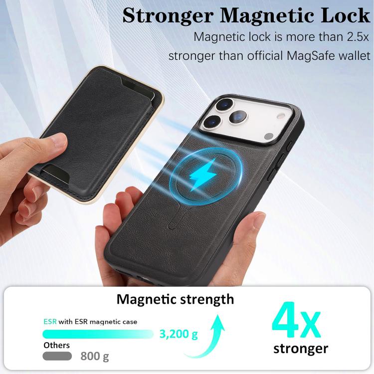 Custodia magnetica in pelle con porta carte per iPhone 17