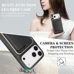 Custodia magnetica in pelle con porta carte per iPhone 17