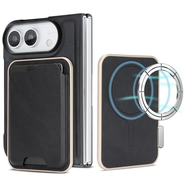 Custodia portafoglio magnetica in pelle per iPhone