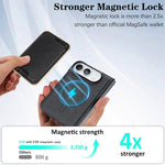 Custodia portafoglio magnetica in pelle per iPhone