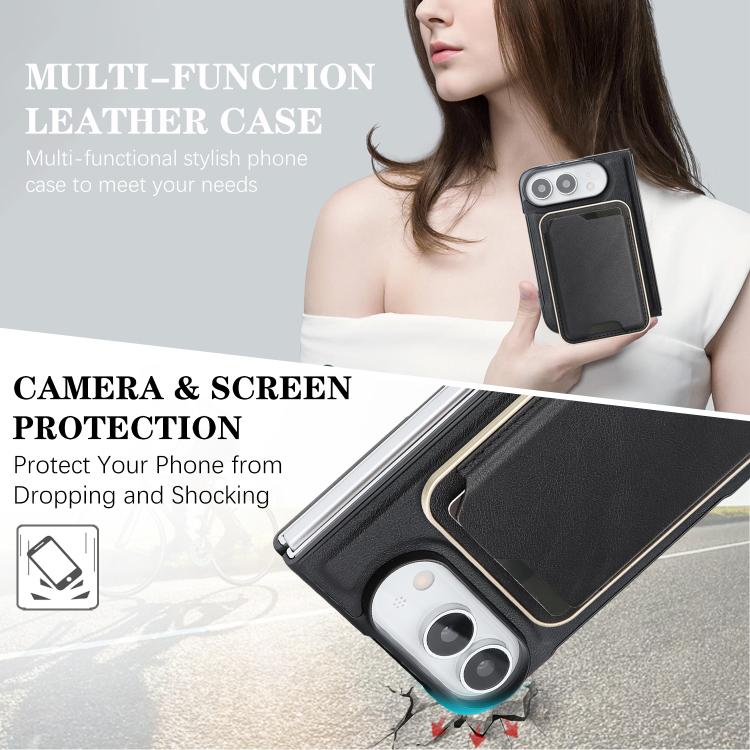 Custodia portafoglio magnetica in pelle per iPhone