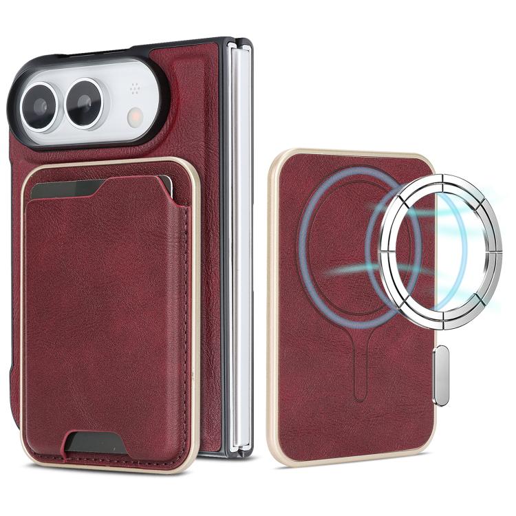 Custodia portafoglio magnetica in pelle per iPhone