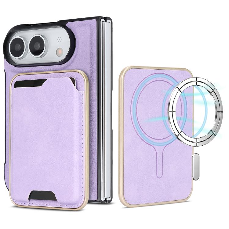 Custodia portafoglio magnetica in pelle per iPhone