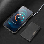 Custodia per telefono in pelle Kalebol Strong MagSafe con porta carte magnetico a due ante e chiusura a strappo., For iPhone 17 Pro, For iPhone 17, For iPhone Air, For iPhone 17e / 16e
