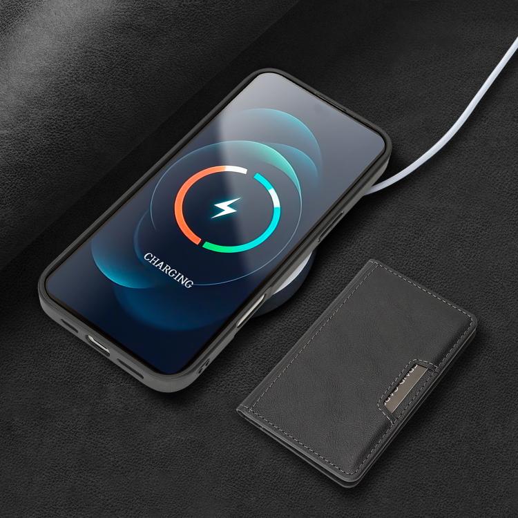 Custodia per telefono in pelle Kalebol Strong MagSafe con porta carte magnetico a due ante e chiusura a strappo., For iPhone 17 Pro, For iPhone 17, For iPhone Air, For iPhone 17e / 16e