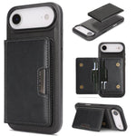 Custodia per telefono in pelle Kalebol Strong MagSafe con porta carte magnetico a due ante e chiusura a strappo., For iPhone 17 Pro, For iPhone 17, For iPhone Air, For iPhone 17e / 16e