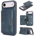 Custodia per telefono in pelle Kalebol Strong MagSafe con porta carte magnetico a due ante e chiusura a strappo., For iPhone 17 Pro, For iPhone 17, For iPhone Air, For iPhone 17e / 16e