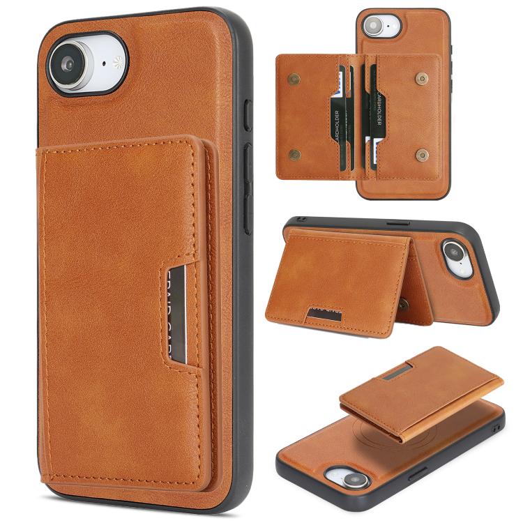Custodia per telefono in pelle Kalebol Strong MagSafe con porta carte magnetico a due ante e chiusura a strappo., For iPhone 17 Pro, For iPhone 17, For iPhone Air, For iPhone 17e / 16e