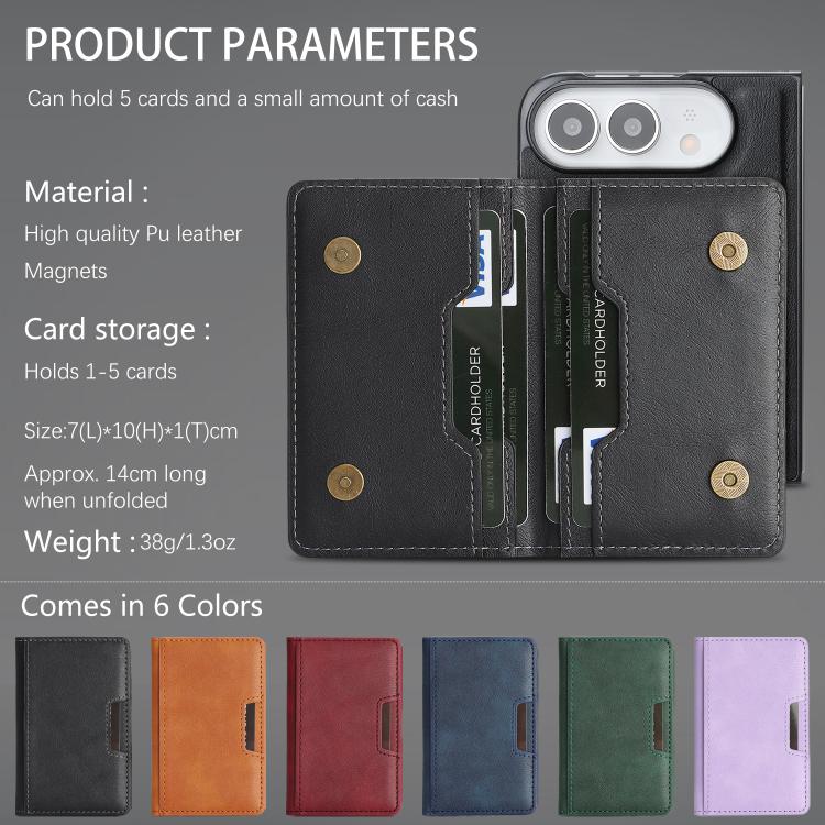 Custodia portafoglio in pelle Kalebol MagSafe per iPhone Fold