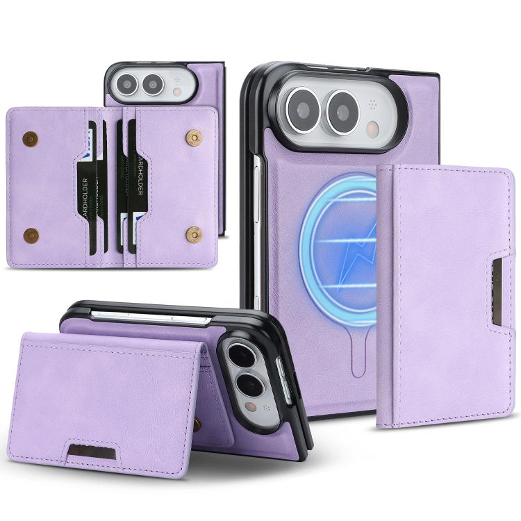 Custodia portafoglio in pelle Kalebol MagSafe per iPhone Fold