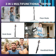 Treppiede selfie stick con tracciamento volto e doppia luce