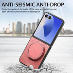 Custodia per telefono in pelle stile retrò con supporto girevole rotondo, For Galaxy Z Flip8 5G, For Galaxy Z Flip7 5G, For Galaxy Z Flip6 5G, For Galaxy Z Flip5 5G