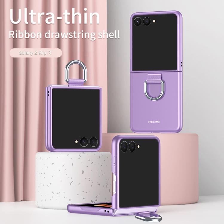 Custodia per telefono pieghevole con fibbia ad anello galvanizzata, For Galaxy Z Flip8 5G, For Galaxy Z Flip7 5G