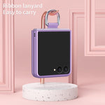 Custodia per telefono pieghevole con fibbia ad anello galvanizzata, For Galaxy Z Flip8 5G, For Galaxy Z Flip7 5G
