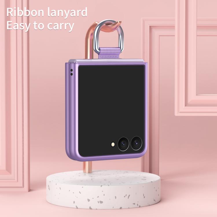 Custodia per telefono pieghevole con fibbia ad anello galvanizzata, For Galaxy Z Flip8 5G, For Galaxy Z Flip7 5G