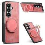 Custodia per telefono in pelle stile retrò con supporto girevole rotondo, For Galaxy Z Fold8 Ultra 5G, For Galaxy Z Fold7, For Galaxy Z Fold6, For Galaxy Z Fold5