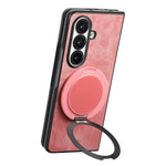 Custodia per telefono in pelle stile retrò con supporto girevole rotondo, For Galaxy Z Fold8 Ultra 5G, For Galaxy Z Fold7, For Galaxy Z Fold6, For Galaxy Z Fold5