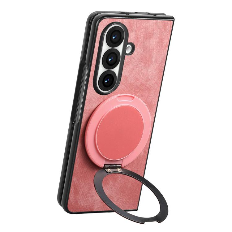 Custodia per telefono in pelle stile retrò con supporto girevole rotondo, For Galaxy Z Fold8 Ultra 5G, For Galaxy Z Fold7, For Galaxy Z Fold6, For Galaxy Z Fold5
