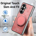 Custodia per telefono in pelle stile retrò con supporto girevole rotondo, For Galaxy Z Fold8 Ultra 5G, For Galaxy Z Fold7, For Galaxy Z Fold6, For Galaxy Z Fold5