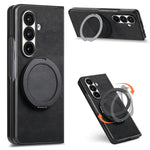 Custodia per telefono in pelle stile retrò con supporto girevole rotondo, For Galaxy Z Fold8 Ultra 5G, For Galaxy Z Fold7, For Galaxy Z Fold6, For Galaxy Z Fold5