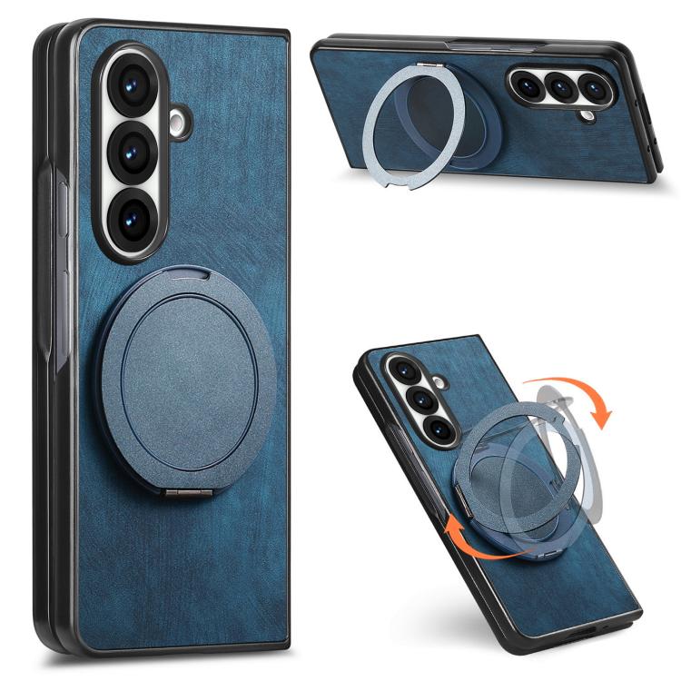 Custodia per telefono in pelle stile retrò con supporto girevole rotondo, For Galaxy Z Fold8 Ultra 5G, For Galaxy Z Fold7, For Galaxy Z Fold6, For Galaxy Z Fold5