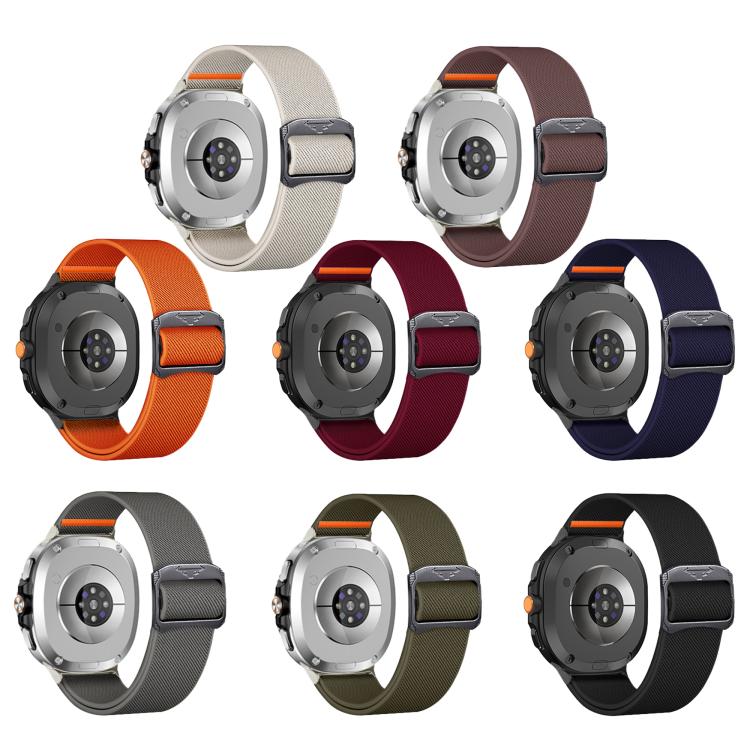 Cinturino elastico in nylon con fibbia a perline e cinturino per orologio., For Samsung Galaxy Watch8 / Watch8 Classic