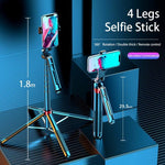 Selfie stick P195 con supporto a 4 gambe e telecomando Bluetooth
