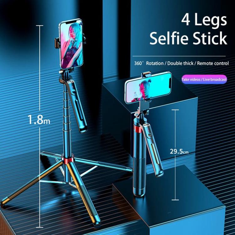Selfie stick P195 con supporto a 4 gambe e telecomando Bluetooth