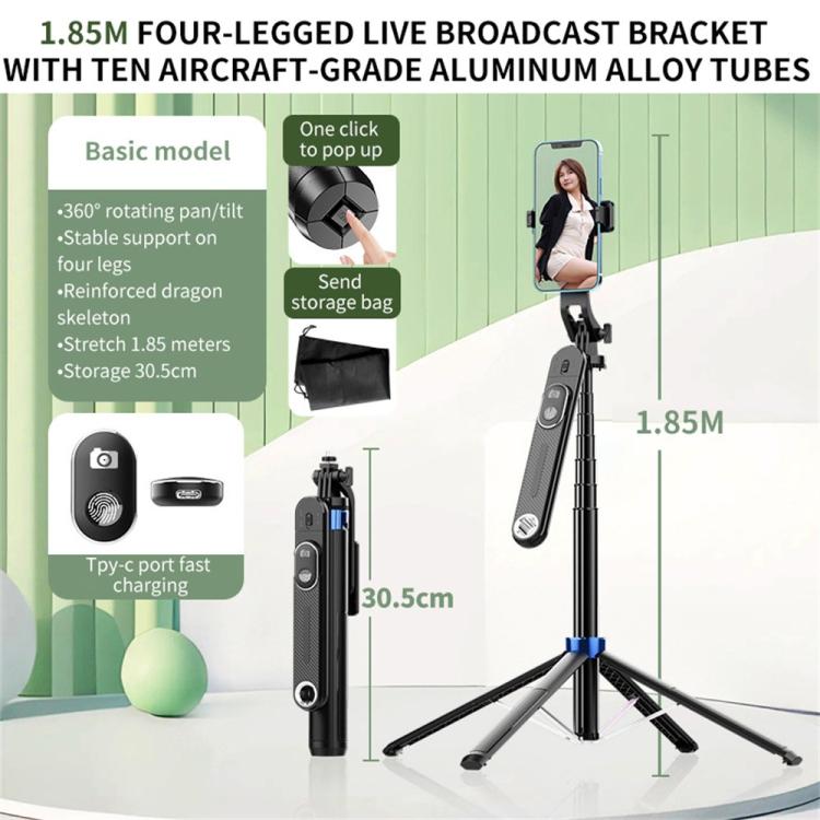 Selfie stick treppiede P515 con telecomando Bluetooth