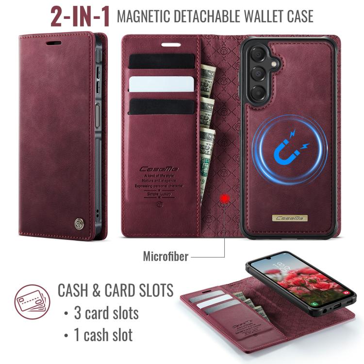 Custodia per telefono CaseMe C49 con portafoglio in pelle, magnetica, con blocco RFID e removibile., For Samsung Galaxy A15, For Samsung Galaxy S23 FE 5G, For Samsung Galaxy A54 5G, For Samsung Galaxy S23 Ultra 5G