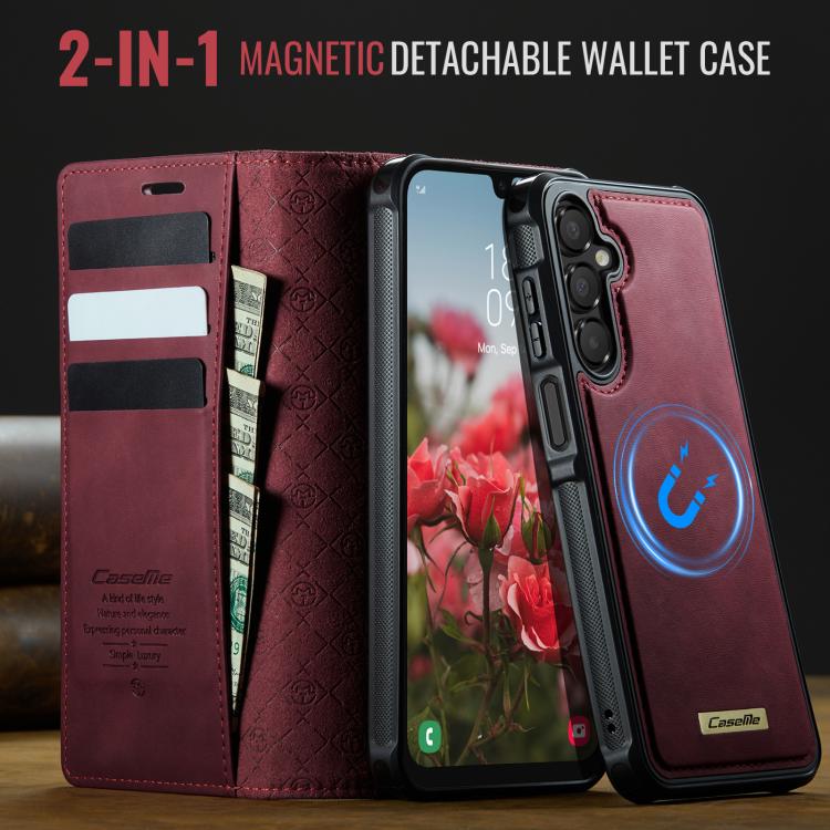 Custodia per telefono CaseMe C49 con portafoglio in pelle, magnetica, con blocco RFID e removibile., For Samsung Galaxy A15, For Samsung Galaxy S23 FE 5G, For Samsung Galaxy A54 5G, For Samsung Galaxy S23 Ultra 5G