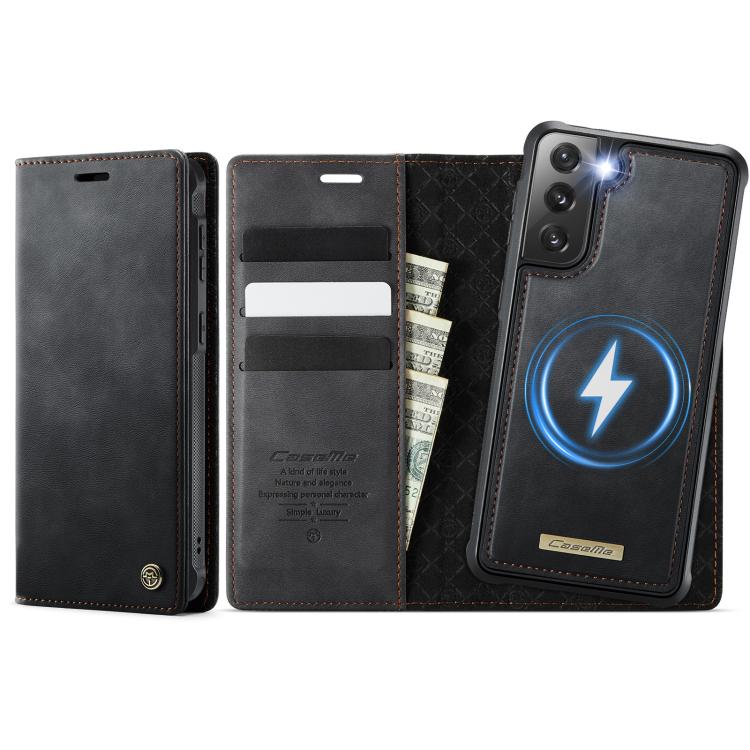 Custodia per telefono CaseMe C49 con portafoglio in pelle, magnetica, con blocco RFID e removibile., For Samsung Galaxy S22 Ultra 5G, For Samsung Galaxy S22+ 5G, For Samsung Galaxy S22 5G, For Samsung Galaxy S21 FE 5G