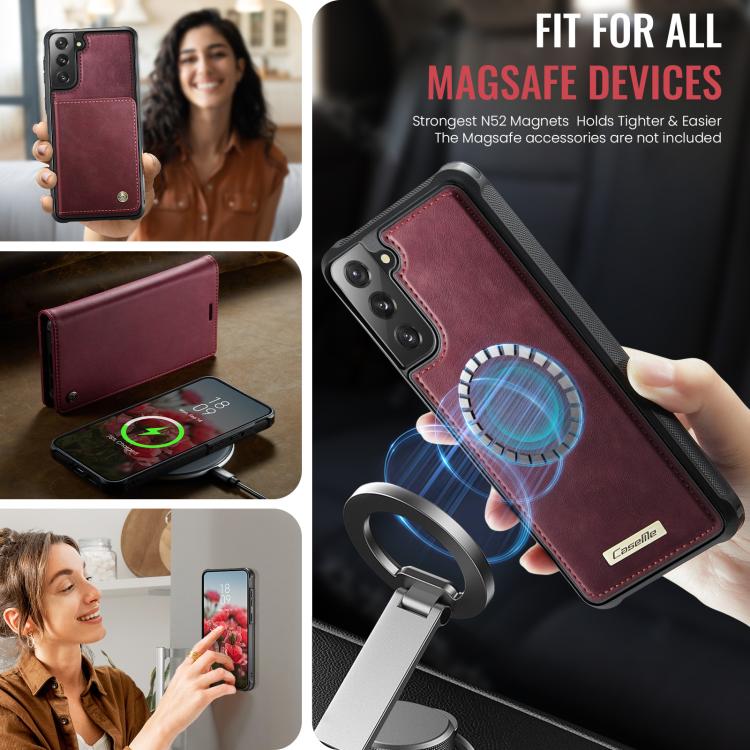 Custodia per telefono CaseMe C49 con portafoglio in pelle, magnetica, con blocco RFID e removibile., For Samsung Galaxy S21 5G, For Samsung Galaxy S21+ 5G, For Samsung Galaxy S21 Ultra 5G, For Samsung Galaxy S20 Ultra