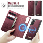 Custodia per telefono CaseMe C49 con portafoglio in pelle, magnetica, con blocco RFID e removibile., For Samsung Galaxy S21 5G, For Samsung Galaxy S21+ 5G, For Samsung Galaxy S21 Ultra 5G, For Samsung Galaxy S20 Ultra