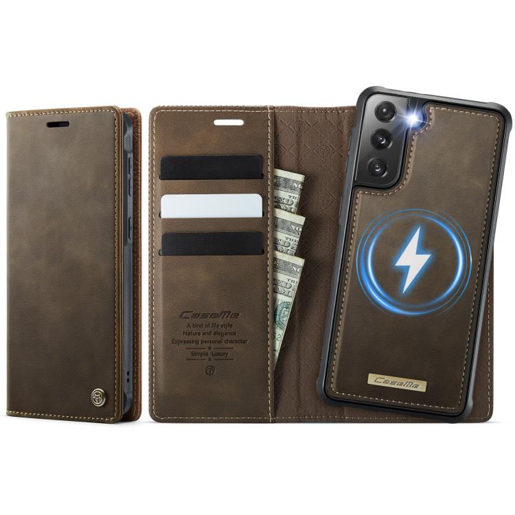 Custodia per telefono CaseMe C49 con portafoglio in pelle, magnetica, con blocco RFID e removibile., For Samsung Galaxy S21 5G, For Samsung Galaxy S21+ 5G, For Samsung Galaxy S21 Ultra 5G, For Samsung Galaxy S20 Ultra