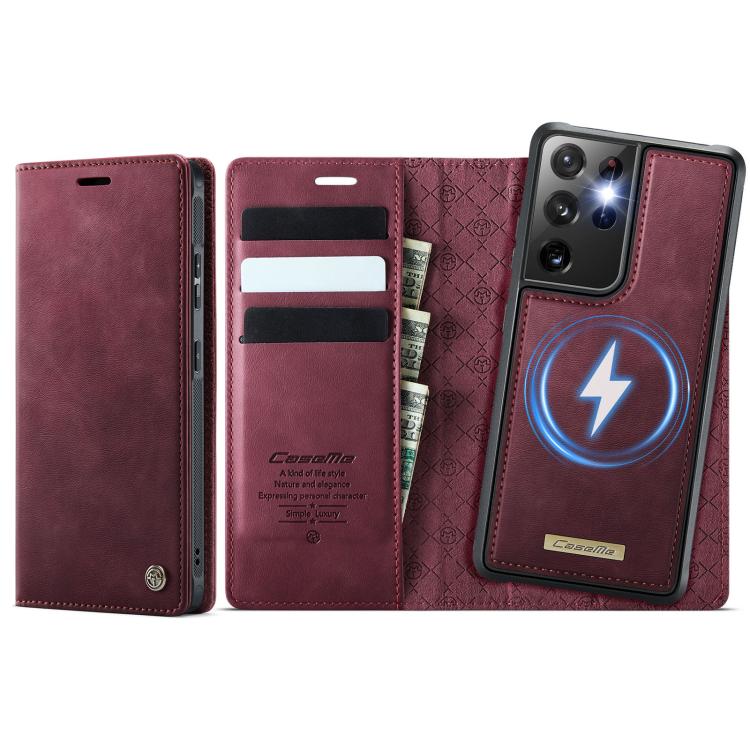 Custodia per telefono CaseMe C49 con portafoglio in pelle, magnetica, con blocco RFID e removibile., For Samsung Galaxy S21 5G, For Samsung Galaxy S21+ 5G, For Samsung Galaxy S21 Ultra 5G, For Samsung Galaxy S20 Ultra