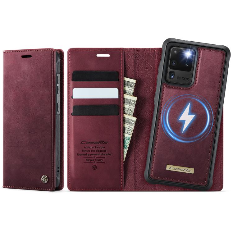 Custodia per telefono CaseMe C49 con portafoglio in pelle, magnetica, con blocco RFID e removibile., For Samsung Galaxy S21 5G, For Samsung Galaxy S21+ 5G, For Samsung Galaxy S21 Ultra 5G, For Samsung Galaxy S20 Ultra