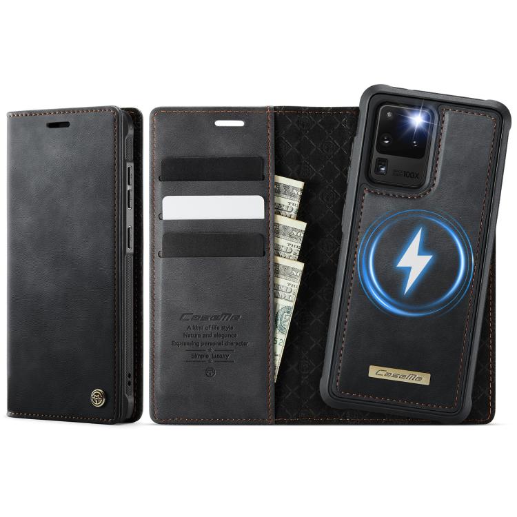 Custodia per telefono CaseMe C49 con portafoglio in pelle, magnetica, con blocco RFID e removibile., For Samsung Galaxy S21 5G, For Samsung Galaxy S21+ 5G, For Samsung Galaxy S21 Ultra 5G, For Samsung Galaxy S20 Ultra