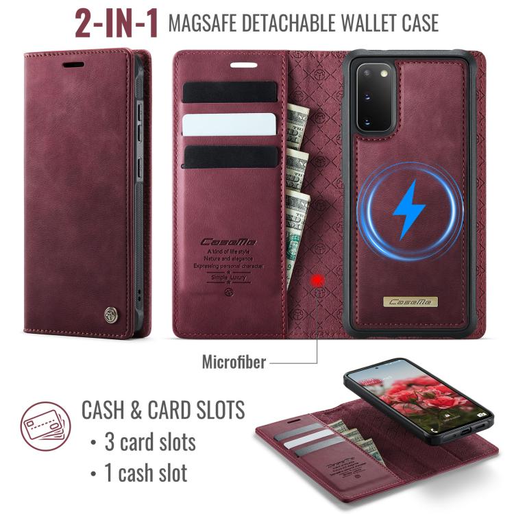Custodia per telefono CaseMe C49 con portafoglio in pelle, magnetica, con blocco RFID e removibile., For Samsung Galaxy S20, For Samsung Galaxy S20+, For Samsung Galaxy A17, For Samsung Galaxy S24 / S25